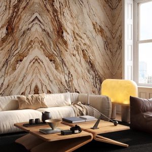 Mirrored Marble Golden Ochre
