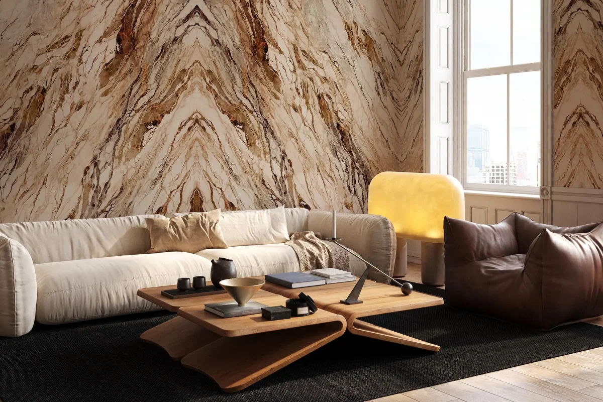Mirrored Marble Golden Ochre - Bild 8