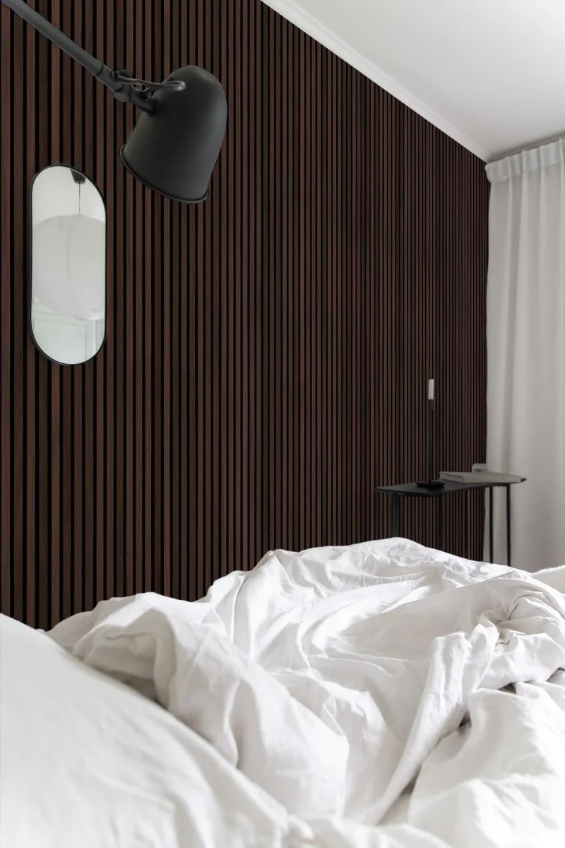 Rib Wood Wallpaper Dark Oak