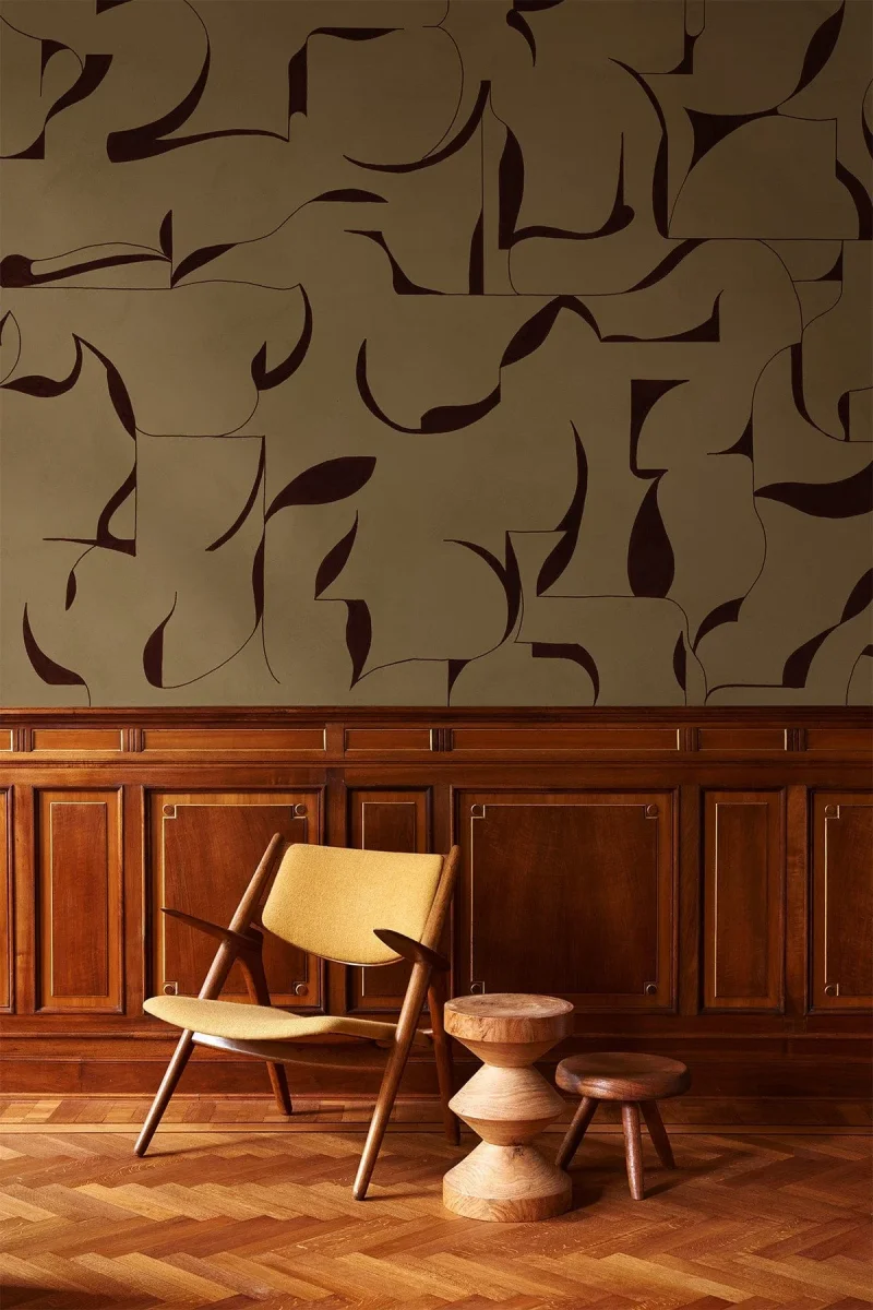 Wobbly Shapes Dark Burgundy