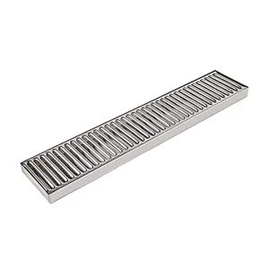Uppsamlingskärl, långt avrinningskärl i rostfritt stål – 490 x 100 mm