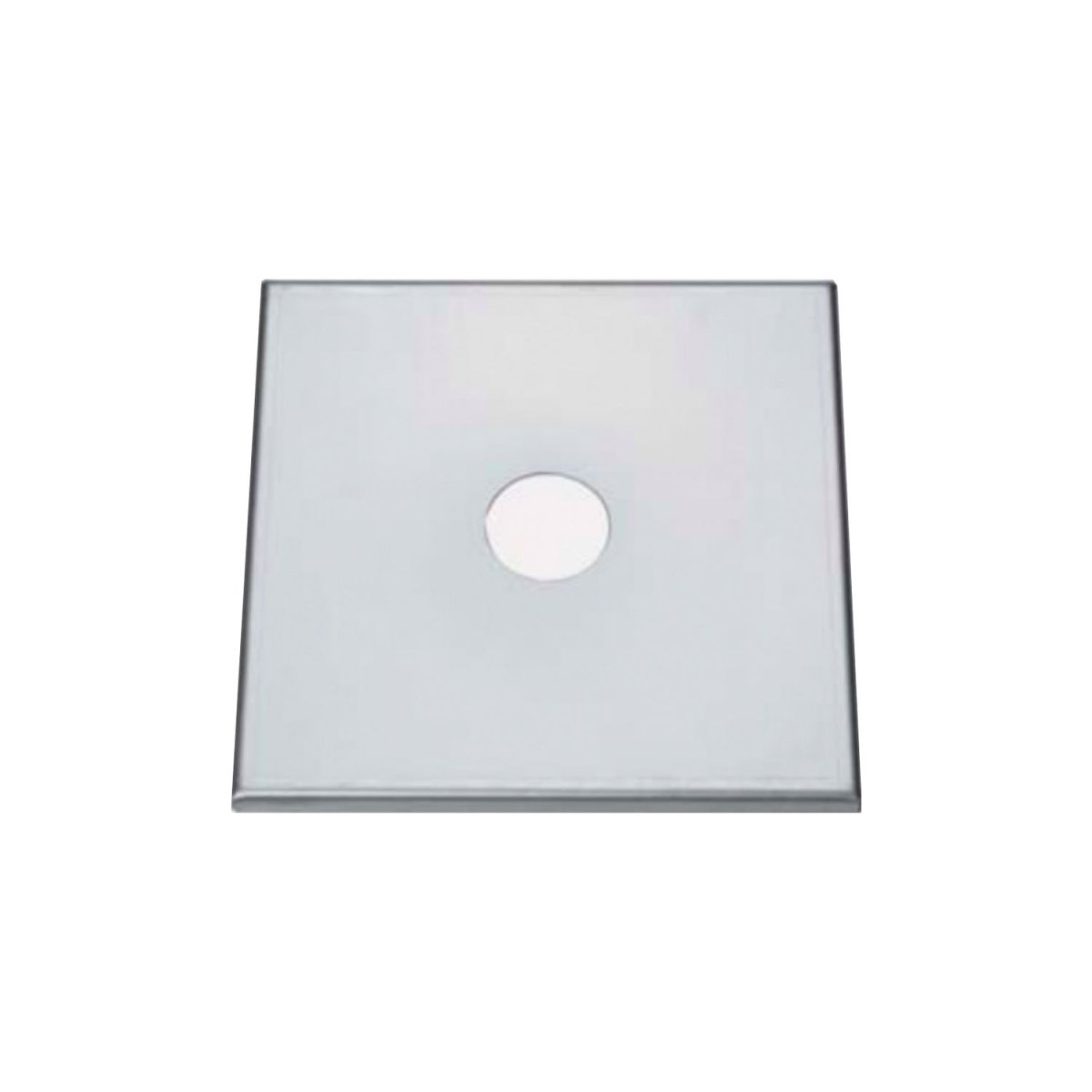Täckplåt i rostfritt stål, 1 cm bockad, 280 x 280 mm, hål 90 mm