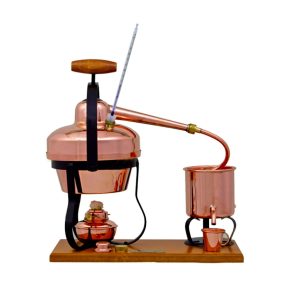 Destillationsapparat, destillator, destillationsutrustning – med spritbrännare och termometer, 1,25 liter