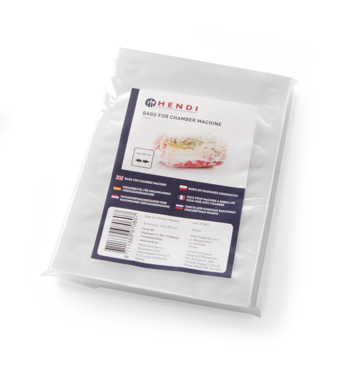 Vakuumpåsar, vakuumförpackningar – 2-lagers, för vakuumförpackningsmaskiner, 200×140 mm