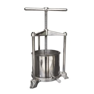 Äppelpress, fruktpress, vinpress – mini, med dubbla korgar i rostfritt stål, 3 l