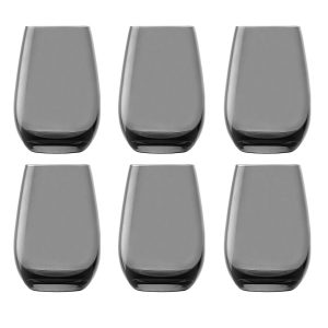 Vattenglas, dricksglas, juiceglas – färgade, Elements, 6-pack, rökgrå, 465 ml