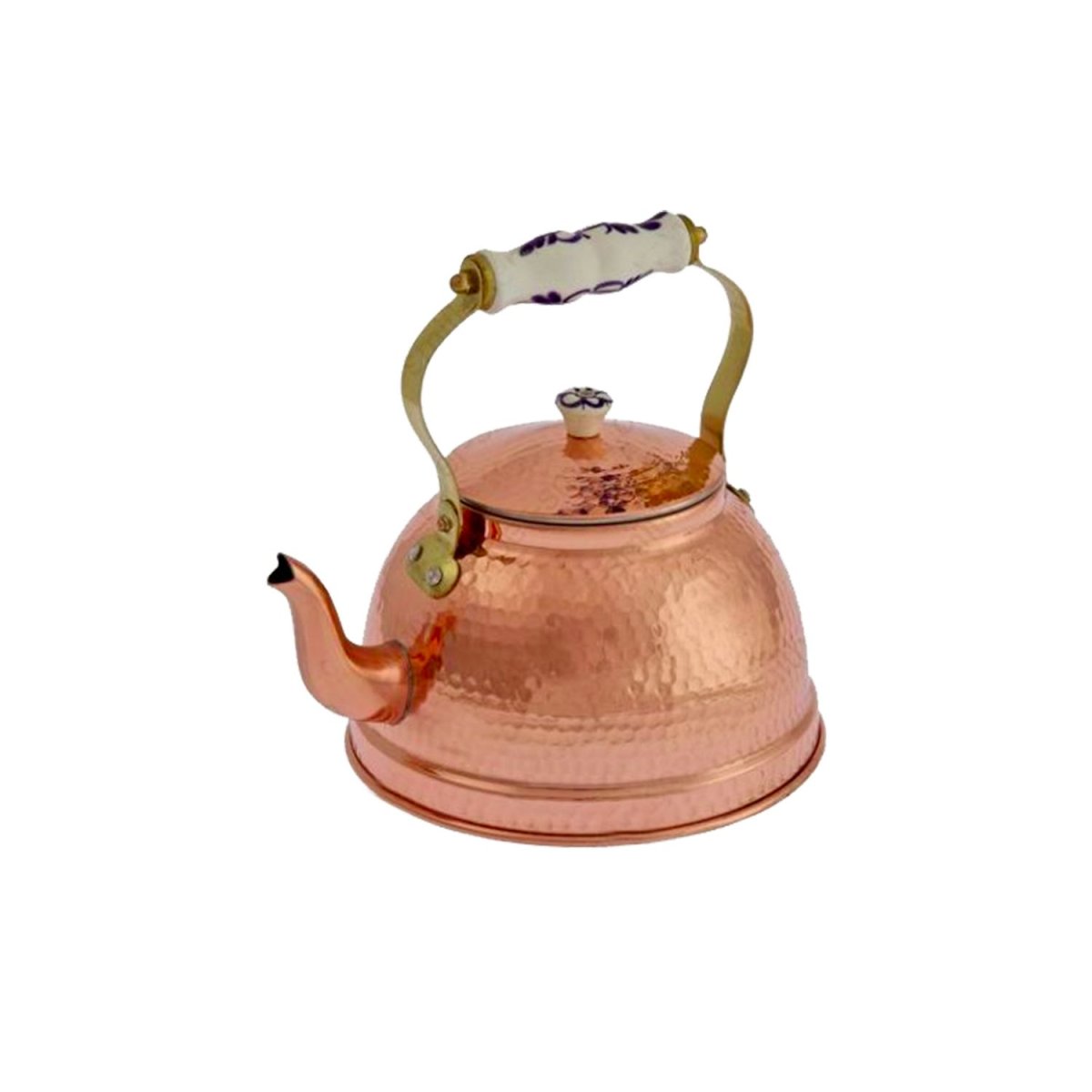 Koppkanna i koppar, tekanna i koppar – hamrad, med handtag i porslin, 1,5 l - Bild 2