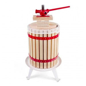 Äppelpress, fruktpress, vinpress – träkorg, 18 l