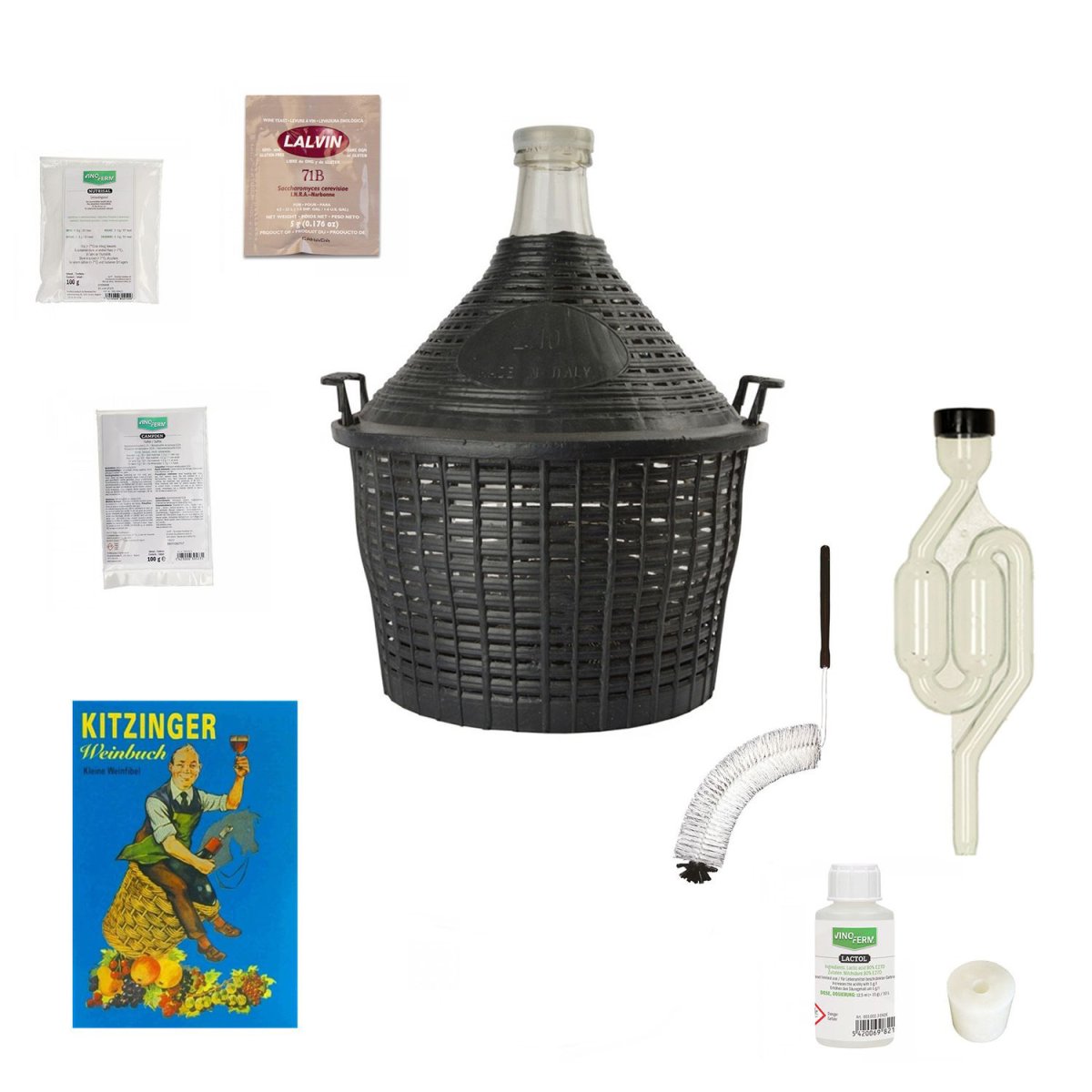 Vintillverkningskit, vintillverkningsset – med 10-liters glasballong, liten - Bild 2