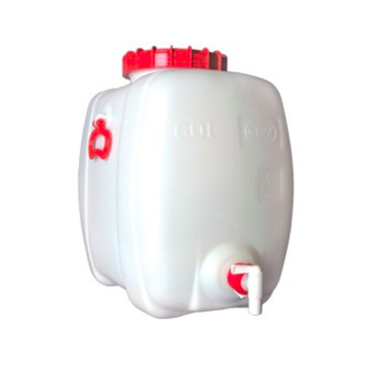 Fyrkantig dryckesfat + lock + kran 100 l