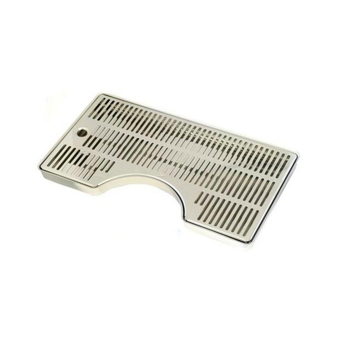Uppsamlingsskål, droppskål – med skåra, rostfritt stål, 400 x 220 x 20 mm