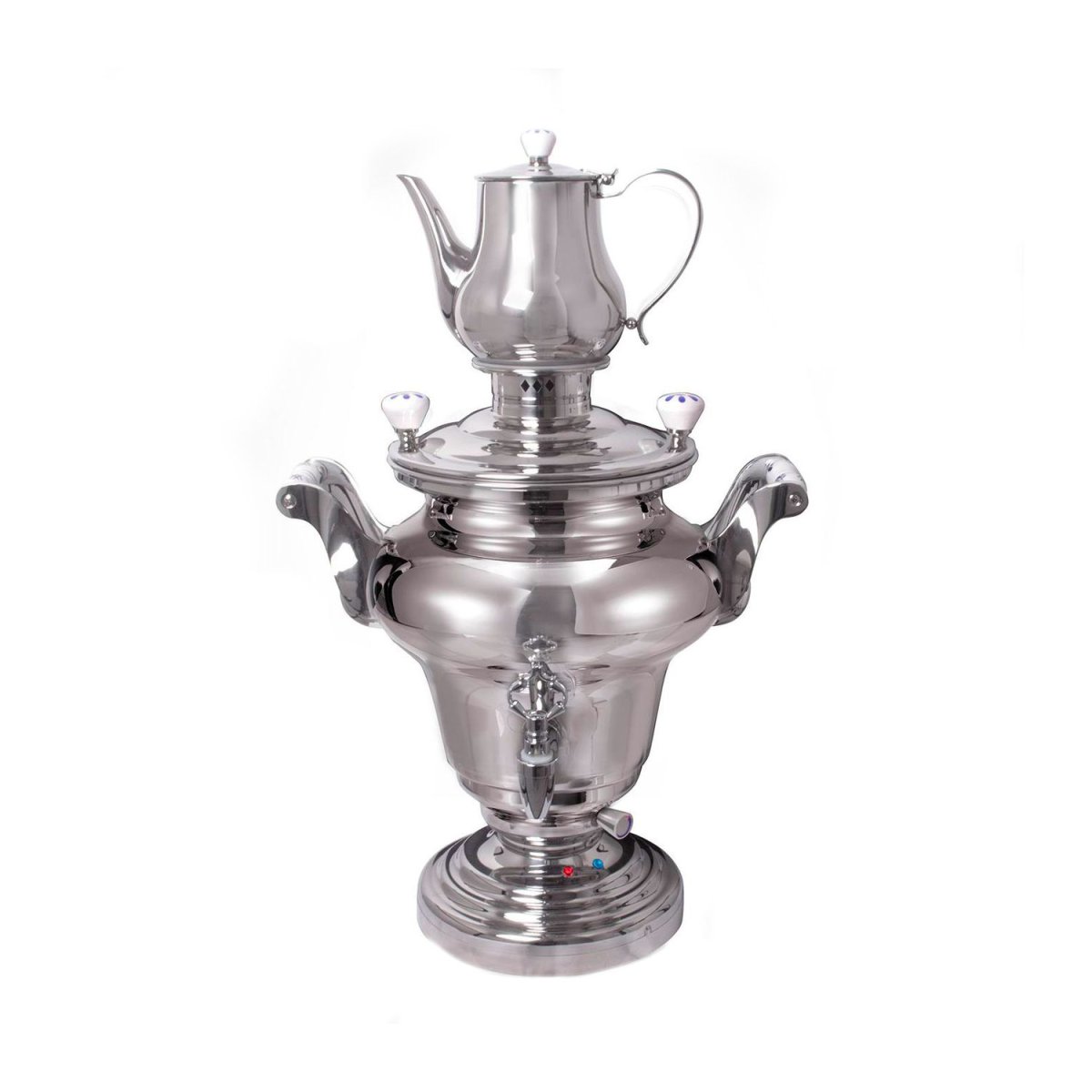 Samovar med vattenkokare, elektrisk samovar-tekanna, Soraya, rostfritt stål - Bild 2