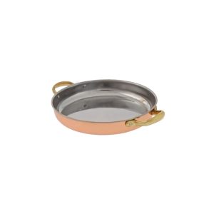 Stekpanna i koppar och mässing, med handtag, 24 cm